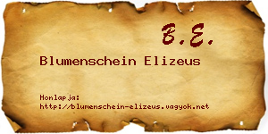 Blumenschein Elizeus névjegykártya